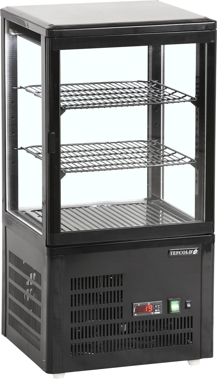 TEFCOLD Kühlvitrine Tischmodell UPD60-BLACK 60l Schwarz, ABS