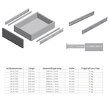 thumbnail of Vollauszug verzinkt Schubladenauszug 45mm Höhe Teleskopauszug Kugelführung 500mm