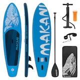 thumbnail of ECD Germany Aufblasbares SUP Board Makani 320×80×15 cm Blau – Komplettset mit Pumpe/Tragetasche/Zubehör, PVC, bis 120 kg