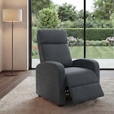 thumbnail of Fernsehsessel HWC-F76, Relaxsessel Sessel Liegesessel, Liegefunktion verstellbar Stoff/Textil ~ hellgrau