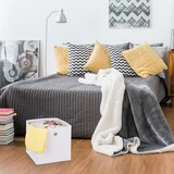 thumbnail of Relaxdays Aufbewahrungsbox 4er Set, faltbare Regalboxen, HxBxT: 30 x 30 x 30 cm, Grifflöcher, Faltboxen für Regale, grün