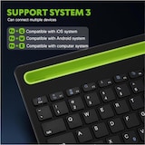 thumbnail of Teclado Inalámbrico portátil con Bluetooth Ranura para Teléfono Móvil, Tableta Compatible con Ordenador portatil, PC (Negro)