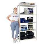 thumbnail of PROREGAL Schwerlastregal MULI | HxBxT 180x80x40cm | 5 Fachböden | Fachlast 150kg | Weiß | Lagerregal Kellerregal Werkstattregal Metallregal