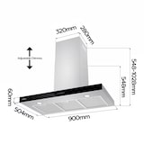 thumbnail of CIARRA Campana extractora A+++ 650 m³/h 90cm de pared WIFI + APP y control táctil Boost VMS9102