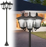 thumbnail of Outsunny Candeeiro Solar de Jardim com 3 Luzes LED Impermeável IP44 Sensor de Noite Candeeiro de Exterior 51,5x47x182,5cm Preto