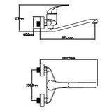 thumbnail of Torneira monocomando de cozinha de parede Kapuas