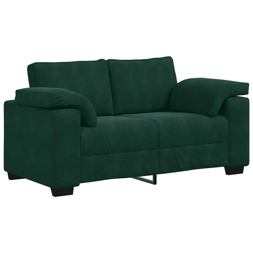 vidaXL Loveseat Sofa Donkergroen 160x77x82 cm Fluweel