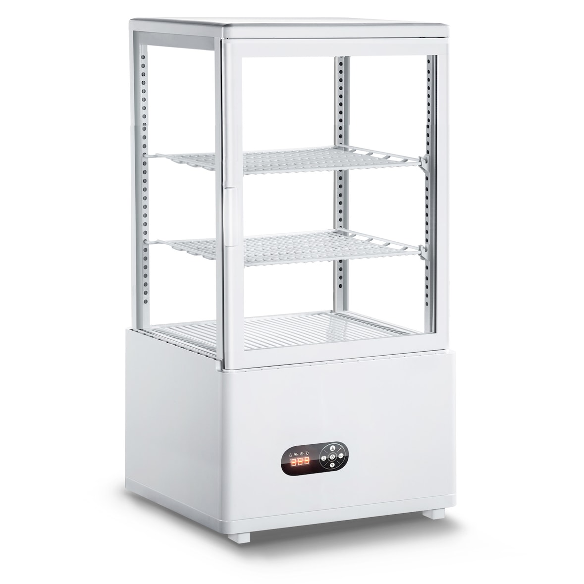 Gasfrit – Vitrina expositora refrigerada con 4 lados de cristal, 58 litros