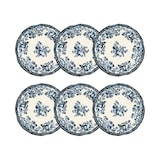thumbnail of Novastyl - Set van 6 platte borden Faustine 26cm in blauw porselein