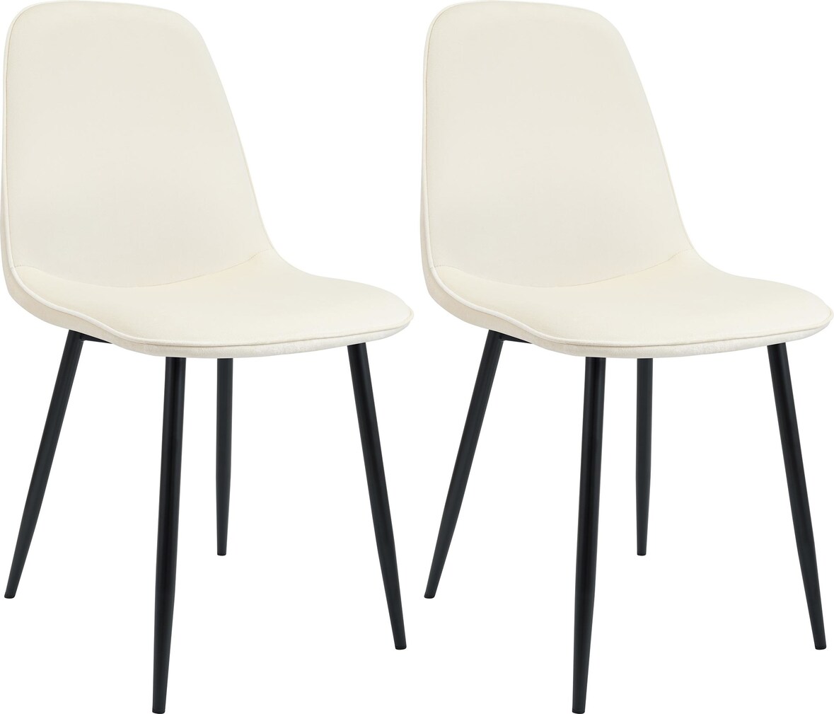 CHEFGASTRO 2er Set Esszimmerstuhl MEXICO CITY Samt HxBxT 88x45x54cm Creme Küchenstuhl
