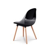 thumbnail of Chaise de salle à manger CHLOE noire et pieds en bois