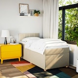 thumbnail of vidaXL Boxspringbett mit Matratze Creme 100x200 cm Stoff