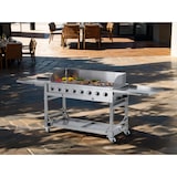 thumbnail of METRO PROFESSIONAL Barbacoa de gas con 8 quemadores, acero inoxidable, 260 x 65 x 108 cm, plegable, con 4 ruedas, con funda protectora,  plateado