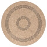 thumbnail of Carpetsale24 Runder In & Outdoor Teppich Wetterfest Sisal Optik Natur 200 cm Rund - Küchenteppich Flachgewebe Natur Optik Vintage für Balkon Terrasse