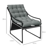 thumbnail of Loungesessel für den Außenbereich aus Stahl, grau, mit 10 cm Sitzkissen, Armlehnen, 62 x 110 x 88 cm