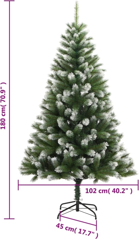 Ein künstlicher Weihnachtsbaum mit Ständer.
