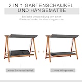 thumbnail of Hollywoodschaukel 3-Sitzer Holz Grau 225,5x113x180 cm, mit Bettfunktion & Dach