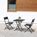 thumbnail of Outsunny Set Tavolino e Sedie da Giardino Pieghevoli in Rattan PE Nero