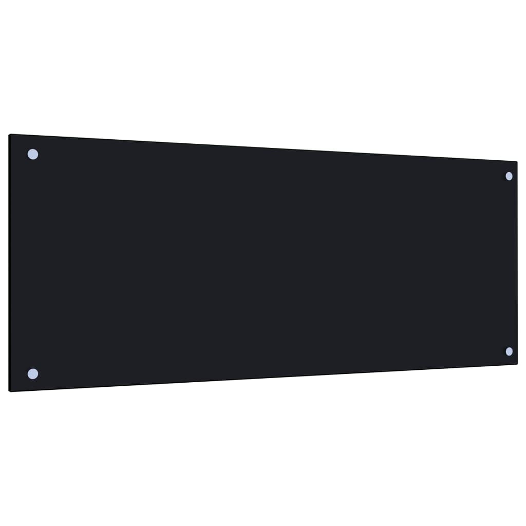 vidaXL Küchenrückwand Schwarz 100x40 cm Hartglas