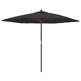 thumbnail of vidaXL Parasol met houten paal 299x240 cm zwart