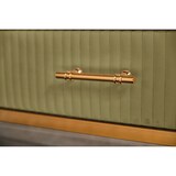 thumbnail of Mueble bajo para TV MARIA de KAWOLA, tapa de mármol, piel sintética, color verde oliva