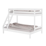 thumbnail of Doppel-Etagenbett 140x200 und 90x200 Erwachsenen-Stockbett Kiefer Massivholz weiß V-60.18W-09-14 Rollrost und Matratze inkl.