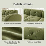 thumbnail of Merax Modulares Sofa 4-Sitzer mit Hocker, Cloud Sofa mit runden Armlehnen, Chenille weich, rahmenlos bodennah, Lounge Sofa, Grün