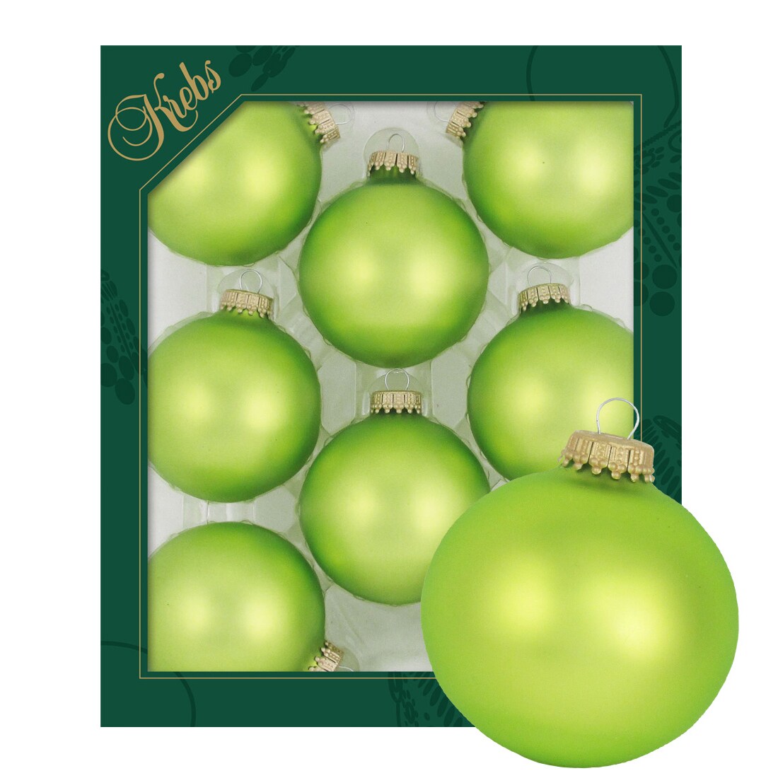 Hellgrün matt Glaskugeln uni 7cm
