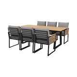 thumbnail of METRO PROFESSIONAL Outdoor-Essgruppe Ateo 7-tlg., Alu/Eukalyptusholz, 6 Stühle und 1 Esstisch, mehrfarbig