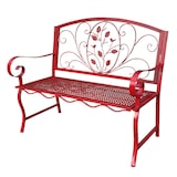 thumbnail of DanDiBo Gartenbank Rosso Wetterfest 2 Sitzer Metall Rot 110 cm 96707 Sitzbank Eisen Bank Garten Antik Parkbank