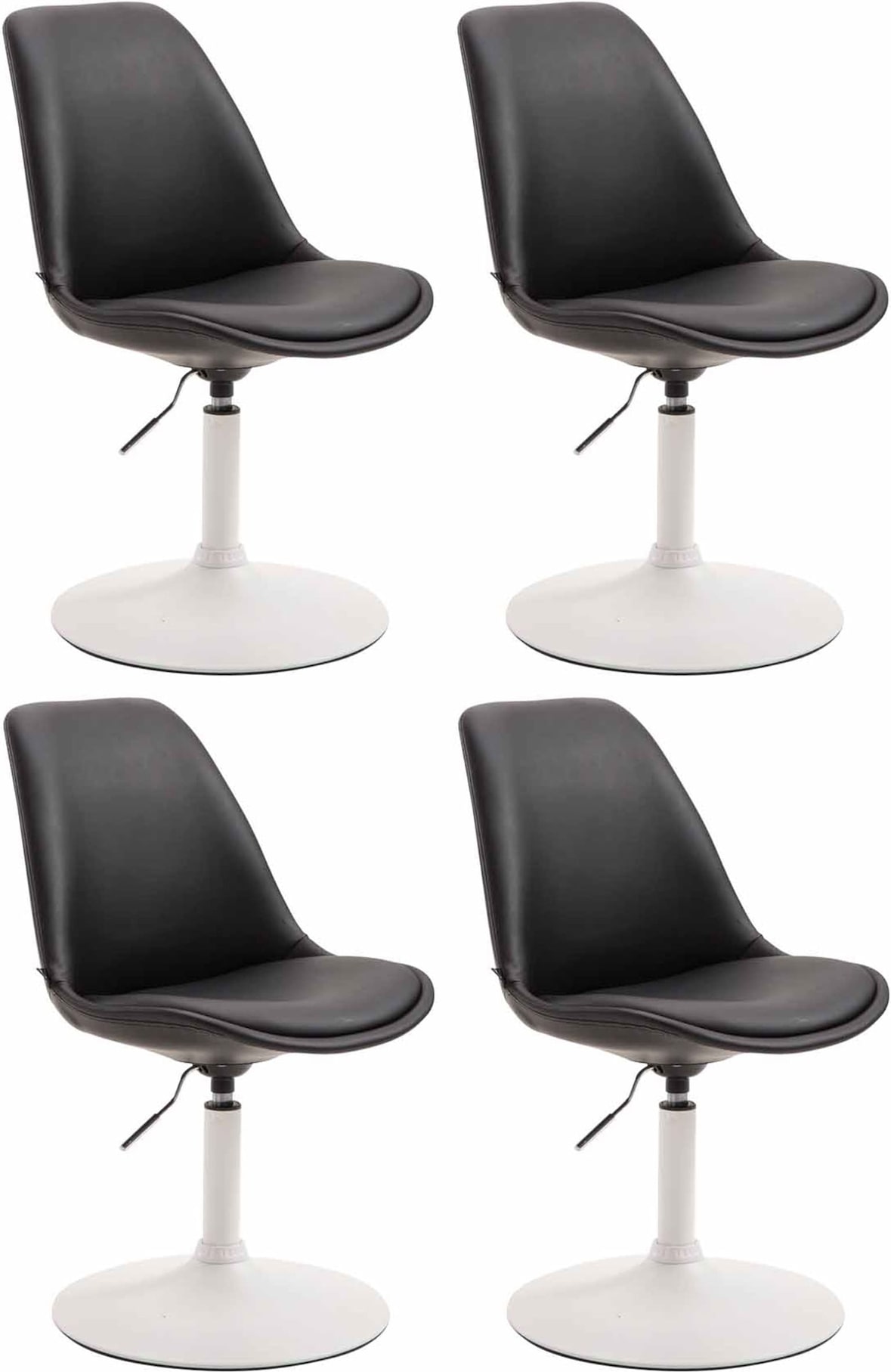4er Set Esszimmerstühle Maverick Kunstleder schwarz/weiß