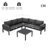 thumbnail of Merax Tuinloungeset voor 5 personen, tuinmeubelen balkonset zitgroep(4-delig), incl. kussens, grijs