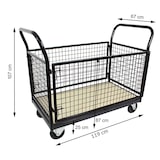 thumbnail of Gitterwagen Plattformwagen 500 kg 119x67x107cm Vierwandwagen Transportwagen Gitterrollwagen Bremse