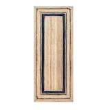 thumbnail of Alfombra de Yute Natural Trenzado Rectangular Beige con Negro 100% Hecho a Mano (60x110cm Beige/Negro)