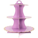 thumbnail of Intirilife Etagere aus Karton mit 3 Ebenen in Lila - 30 / 24.5 / 18.5 x 33 cm - Tortenständer aus Pappe, Muffinständer Cupcake Ständer