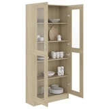 thumbnail of vidaXL Vitrinekast 82,5x30,5x185 cm bewerkt hout sonoma eikenkleurig