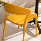 thumbnail of Lot de 4 chaises de terrasse jaune moutarde