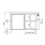 thumbnail of Mesa caliente central -Disform, INOX, 1400x700x850mm