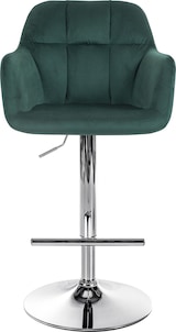 thumbnail of Décoshop26 - Barhocker/Hochstuhl x1 mit 360°-Drehfunktion grünem Samtbezug mit Ziernähten verchromtem Metallfuß 10_0005266