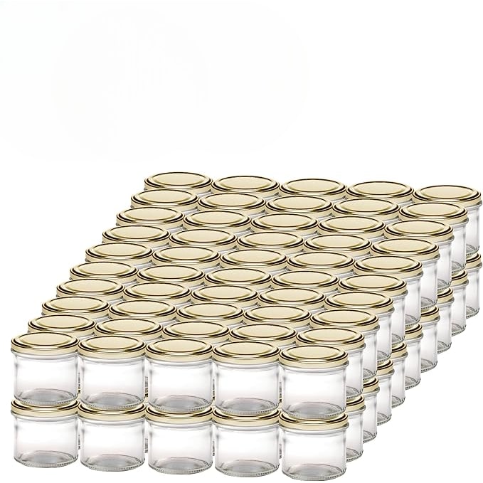 Gouveo Set Da 12 Vasetti In Vetro Rettangolari 120 Ml Con Tappo A Vite Argento, Per Conserve E Marmellate