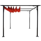 thumbnail of BERLINLODGE Pergola | HxBxT 232x300x300cm | Garten Pavillon | Terrakotta | stabiles 6cm-Gestell + Schiebedach