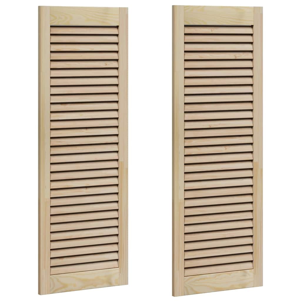 vidaXL Kastdeur 2 pcs Naturel 110 x 2,1 x 39,5 cm Massief grenenhout