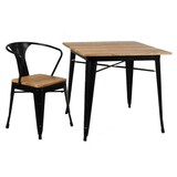 thumbnail of Chaise industrielle en métal et bois d'orme huilé