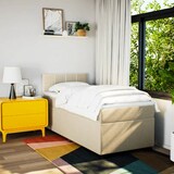 thumbnail of vidaXL Boxspringbett mit Matratze Creme 100x200 cm Stoff
