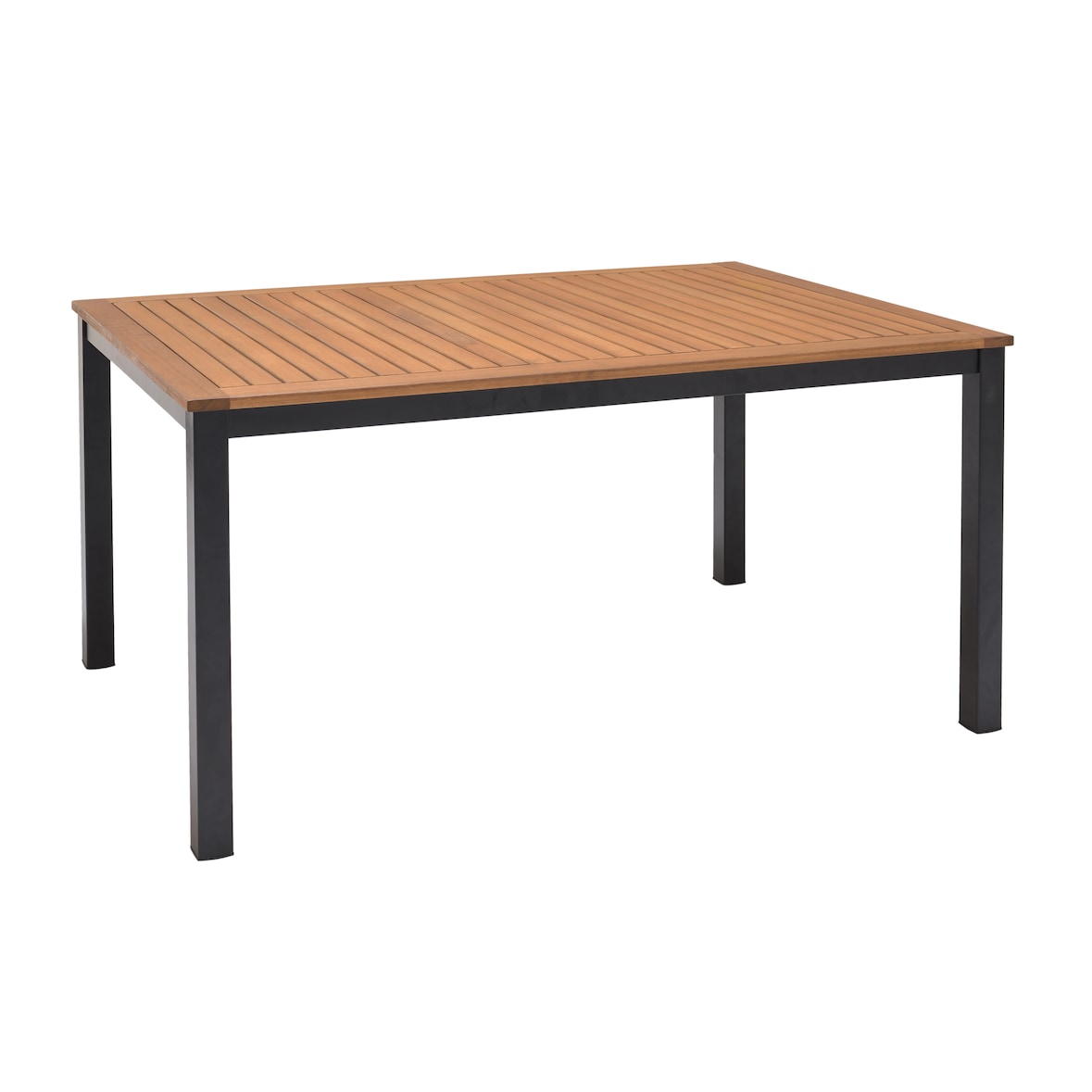 METRO PROFESSIONAL Mesa de jantar Gastro Lynx, alumínio/eucalipto, 137 x 90 cm, retangular, preta