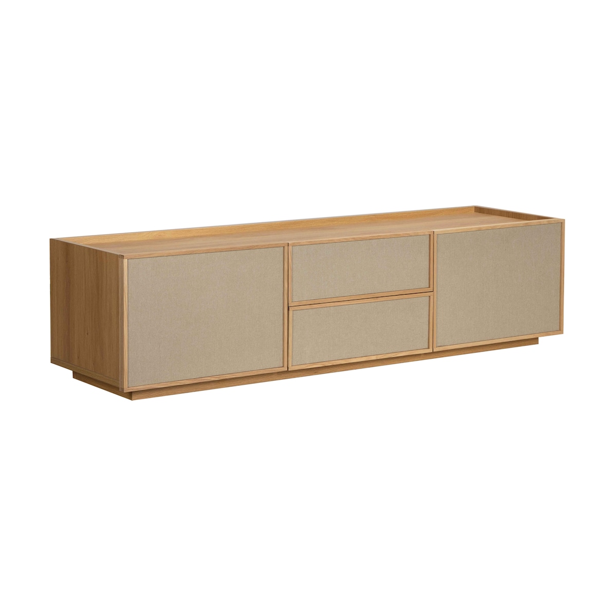 Meuble TV effet bois 150 cm style scandinave bois clair