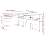 thumbnail of vidaXL Kopfteil mit Bücherregal L-Form Wachsbraun 100 cm Massivholz