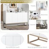 thumbnail of Merax Modernes Sideboard im minimalistischen Stil 4-türiger griffloser Buffetschrank für Esszimmer, Wohnzimmer, Küche weiß