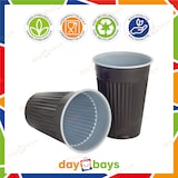 thumbnail of DayBays 200 Stk. Thermobecher Einweg 180ml Ø70mm braun-weiß Automatenbecher aus PS Automatengängig