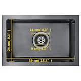 thumbnail of vidaXL Gootsteen handgemaakt roestvrij staal zwart